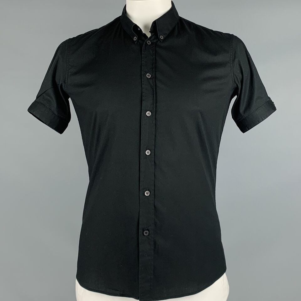 ALEXANDER MCQUEEN Size 42 Black Short Sleeve Shirt