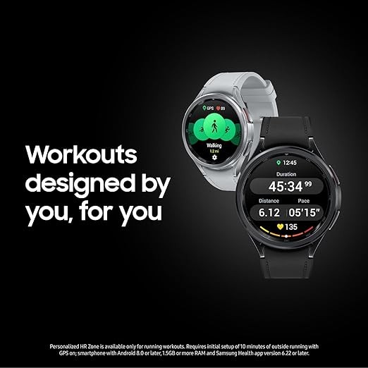 SAMSUNG Galaxy Watch 6 Classic 43mm Bluetooth Smartwatch, Rotating Bezel, Fitness Tracker, Personalized HR Zones, Advanced Sleep Coaching, Heart Monitor, BIA Sensor, Health Insights, US Version, Black