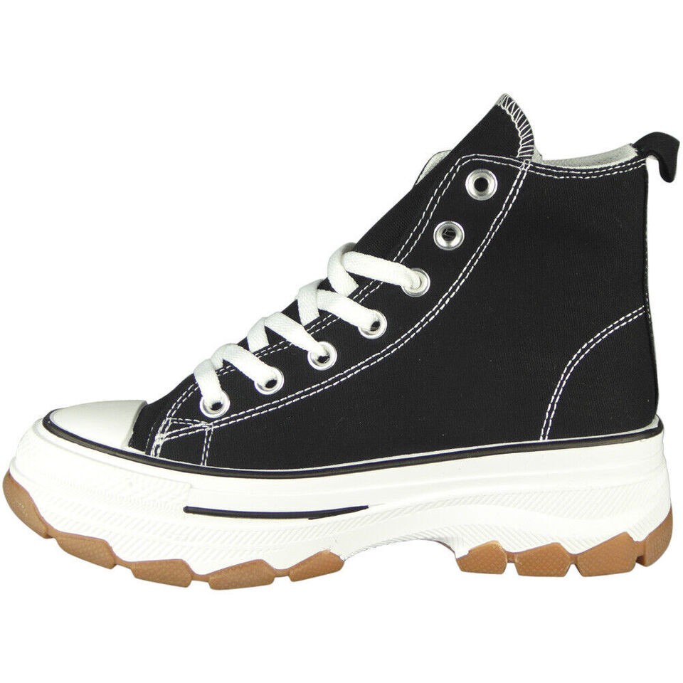 Canvas Womens Trainers Platform Ladies Lace Up Sneakers Comfort Casual Shoes